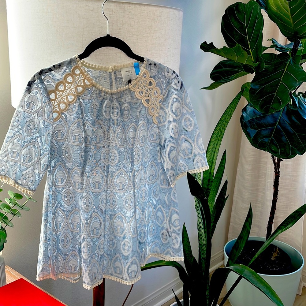 Baby blue lace top